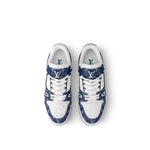 White Blue Trainer Sneaker Louis Vuitton