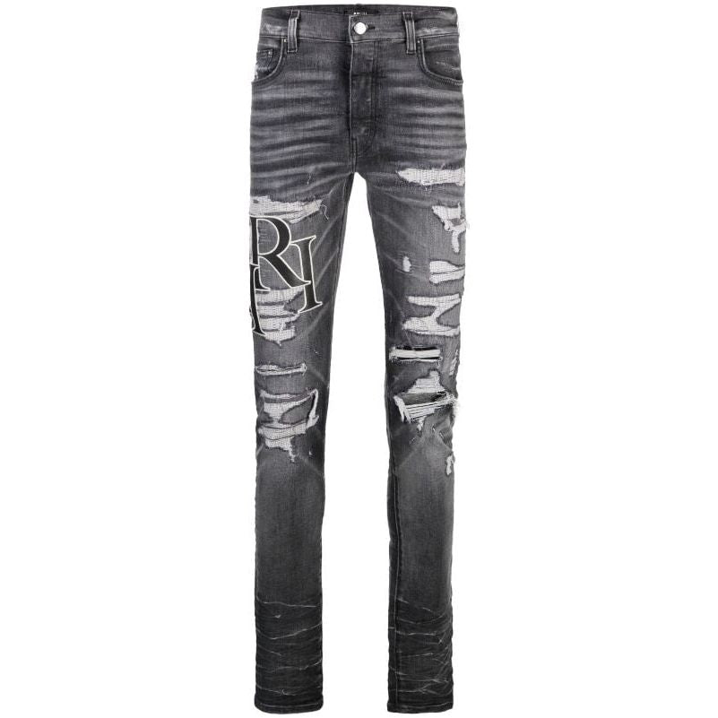 logo-print ripped skinny jeans Amiri