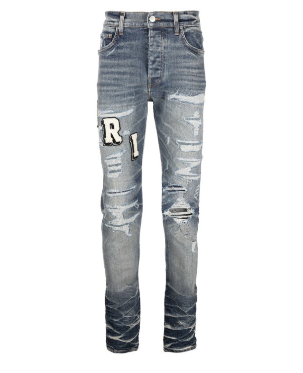 Varsity Ripped Skinny Jeans Amiri