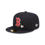 Boston Red Sox World Series Black Heart Side Patch 59Fifty Fitted Cap