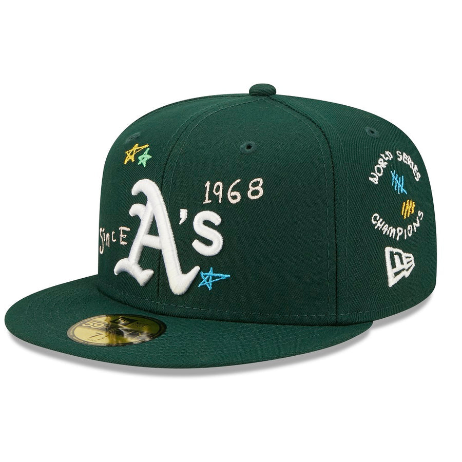 Oakland Athletics 59FIFTY Scribble Green Cap