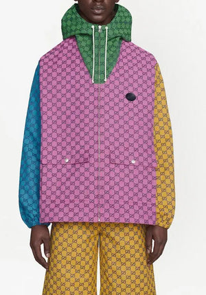 GG Multicolour Canvas Hooded Jacket Gucci