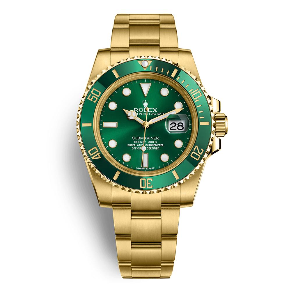 Submariner Date Oyster Full Gold With Green Dial Rolex