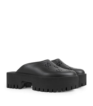 Black GG Clogs Gucci