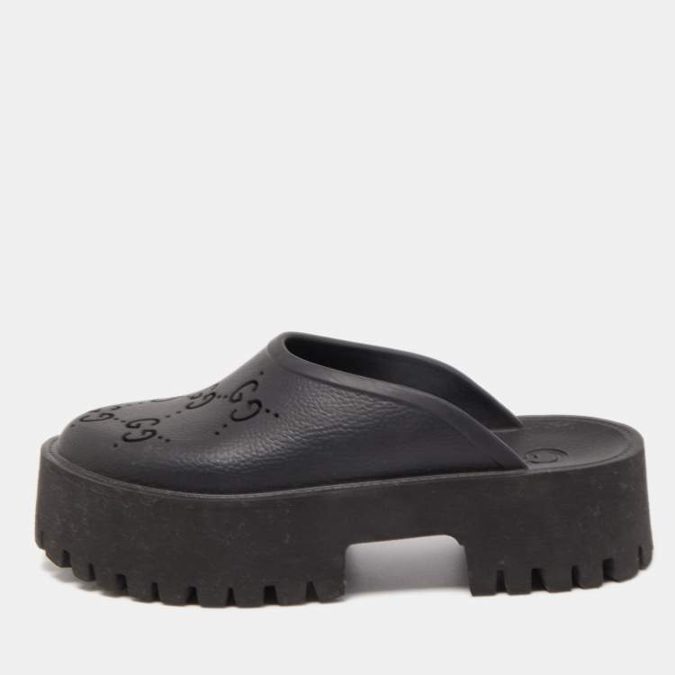 Black GG Clogs Gucci