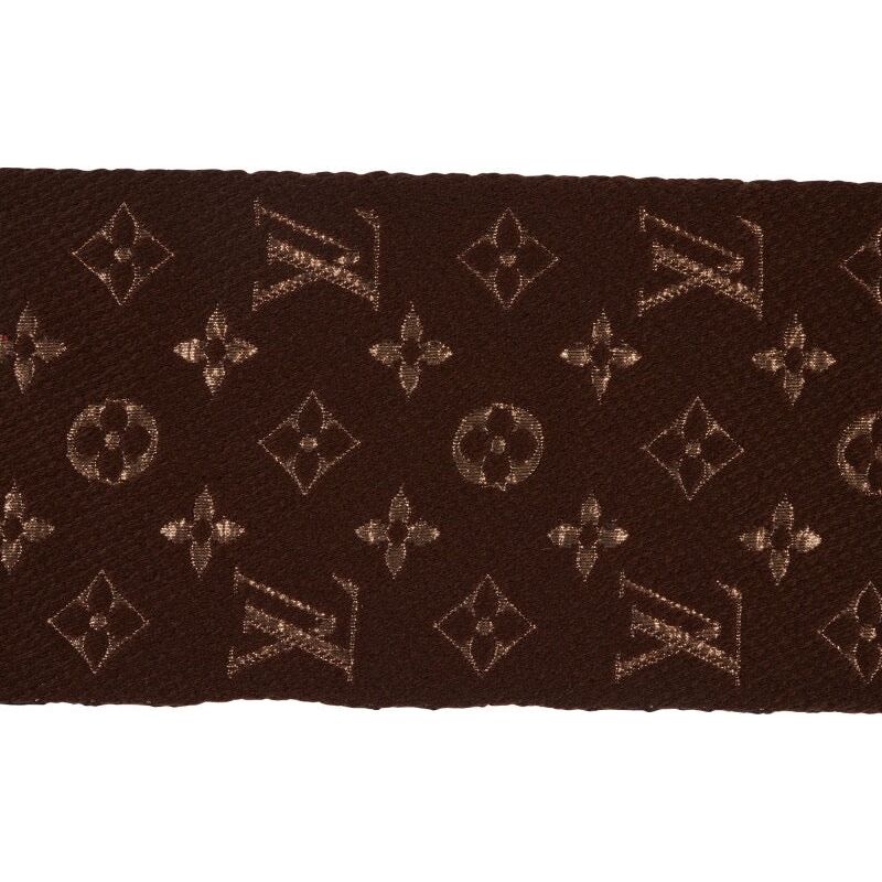 Brown and Gold Monogram Logomania Shine Scarf - Tha Plug ZA