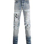 Logo-Patch Cotton-Blend Slim-Fit Jeans - Tha Plug ZA