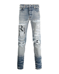 Logo-Patch Cotton-Blend Slim-Fit Jeans - Tha Plug ZA