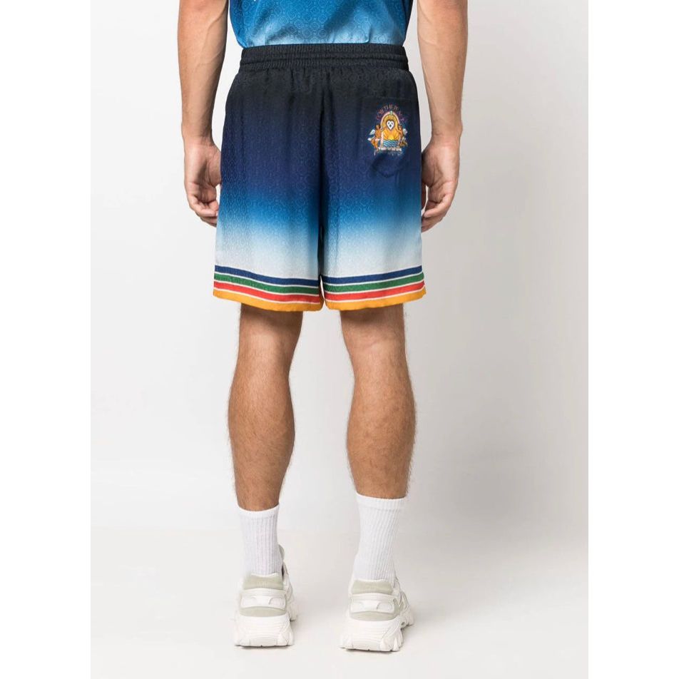 Rainbow Monogram Silk Shorts - Tha Plug ZA