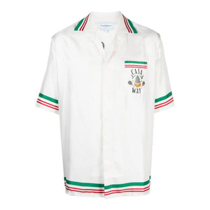 Tennis Club Icon Striped Silk Shirt - Tha Plug ZA